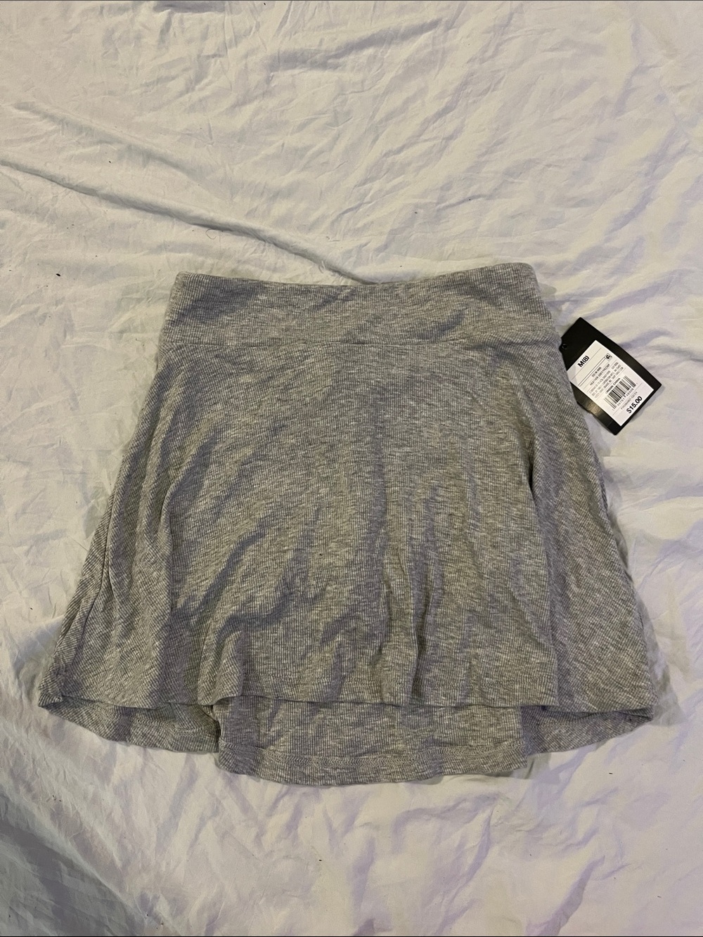 Women's Gray Circle Skirt - Soft Knit Skater Style
